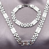 Collar y Pulsera 06.116.0221.22 Acero Inoxidable, Diseño de Cruz, Pulido, Tono Plateado
