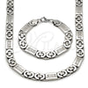 Collar y Pulsera 06.116.0222.22 Acero Inoxidable, Diseño de Jesus, Pulido, Tono Plateado