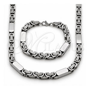Collar y Pulsera 06.116.0224.22 Acero Inoxidable, Pulido, Tono Plateado
