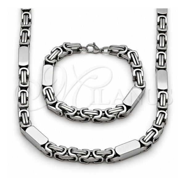 Collar y Pulsera 06.116.0224.22 Acero Inoxidable, Pulido, Tono Plateado