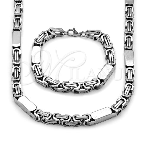 Collar y Pulsera 06.116.0224.22 Acero Inoxidable, Pulido, Tono Plateado