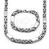 Collar y Pulsera 06.116.0224.22 Acero Inoxidable, Pulido, Tono Plateado