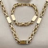 Collar y Pulsera 06.116.0224.1.22 Acero Inoxidable, Pulido, Tono Dorado