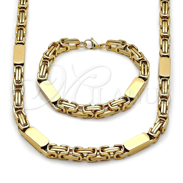 Collar y Pulsera 06.116.0224.1.22 Acero Inoxidable, Pulido, Tono Dorado