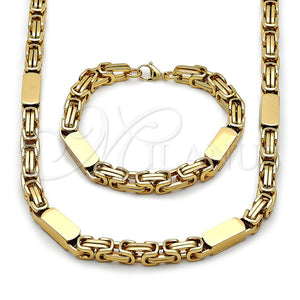 Collar y Pulsera 06.116.0224.1.22 Acero Inoxidable, Pulido, Tono Dorado