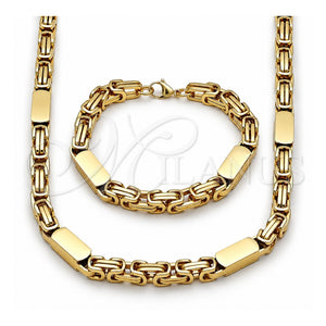Collar y Pulsera 06.116.0224.1.22 Acero Inoxidable, Pulido, Tono Dorado