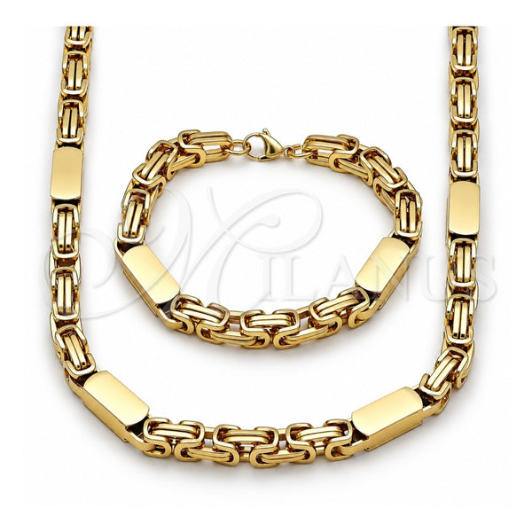 Collar y Pulsera 06.116.0224.1.22 Acero Inoxidable, Pulido, Tono Dorado