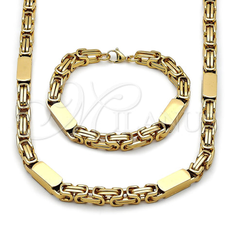Collar y Pulsera 06.116.0224.1.22 Acero Inoxidable, Pulido, Tono Dorado