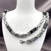 Collar y Pulsera 06.116.0050.3.22 Acero Inoxidable, Diseño de Llave Griega, Pulido, Dos Tonos