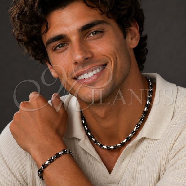 Collar y Pulsera 06.116.0225.22 Acero Inoxidable, Diseño de Puff Mariner, Pulido, Dos Tonos