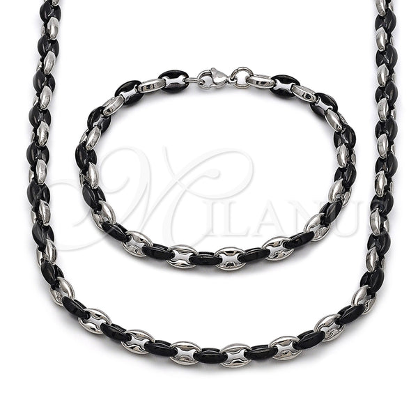 Collar y Pulsera 06.116.0225.22 Acero Inoxidable, Diseño de Puff Mariner, Pulido, Dos Tonos