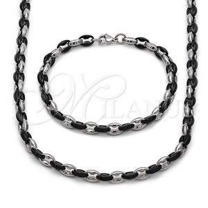 Collar y Pulsera 06.116.0225.22 Acero Inoxidable, Diseño de Puff Mariner, Pulido, Dos Tonos