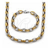 Collar y Pulsera 06.116.0226.22 Acero Inoxidable, Diseño de Puff Mariner, Pulido, Dos Tonos