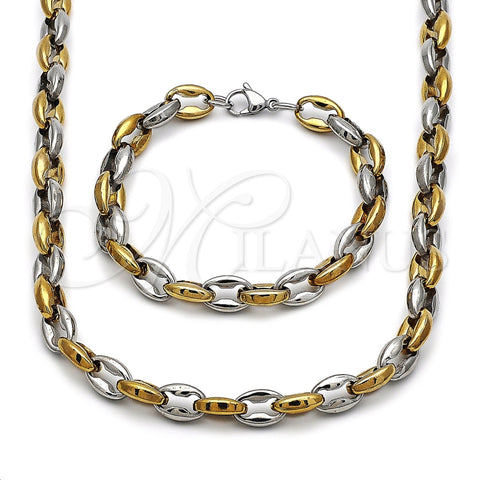 Collar y Pulsera 06.116.0226.22 Acero Inoxidable, Diseño de Puff Mariner, Pulido, Dos Tonos