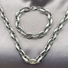 Collar y Pulsera 06.116.0227.22 Acero Inoxidable, Diseño de Puff Mariner, Pulido, Tono Plateado