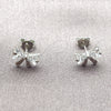Arete Dormilona 02.310.0131 Rodio Laminado, Diseño de Arco, con Zirconia Cubica Blanca, Pulido, Rodinado