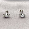 Arete Dormilona 02.310.0132 Rodio Laminado, con Zirconia Cubica Blanca, Pulido, Rodinado