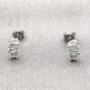 Arete Dormilona 02.310.0137 Rodio Laminado, con Zirconia Cubica Blanca, Pulido, Rodinado