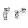 Arete Dormilona 02.310.0137 Rodio Laminado, con Zirconia Cubica Blanca, Pulido, Rodinado