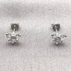 Arete Dormilona 02.310.0148 Rodio Laminado, Diseño de Corazón, con Zirconia Cubica Blanca, Pulido, Rodinado