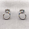 Arete Dormilona 02.310.0162 Rodio Laminado, con Zirconia Cubica Multicolor, Pulido, Rodinado