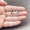 Arete Dormilona 02.310.0164 Rodio Laminado, con Zirconia Cubica Multicolor, Pulido, Rodinado