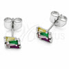 Arete Dormilona 02.310.0169 Rodio Laminado, con Zirconia Cubica Multicolor, Pulido, Rodinado