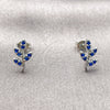 Arete Dormilona 02.310.0171 Rodio Laminado, Diseño de Ãrbol, con Zirconia Cubica Zafiro Azul, Pulido, Rodinado