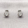 Arete Dormilona 02.310.0178 Rodio Laminado, Diseño de Cluster, con Zirconia Cubica Blanca, Pulido, Rodinado