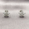 Arete Dormilona 02.310.0181 Rodio Laminado, Diseño de Pescado y Estrella, con Zirconia Cubica Blanca, Pulido, Rodinado