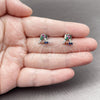 Arete Dormilona 02.310.0195 Rodio Laminado, con Zirconia Cubica Multicolor, Pulido, Rodinado