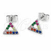 Arete Dormilona 02.310.0195 Rodio Laminado, con Zirconia Cubica Multicolor, Pulido, Rodinado
