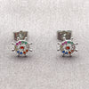 Arete Dormilona 02.310.0198 Rodio Laminado, con Zirconia Cubica Multicolor, Pulido, Rodinado