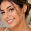 Arete Dormilona 02.310.0199 Rodio Laminado, Diseño de Cruz, con Zirconia Cubica Multicolor, Pulido, Rodinado