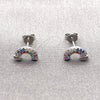 Arete Dormilona 02.310.0203 Rodio Laminado, con Zirconia Cubica Multicolor, Pulido, Rodinado