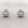 Arete Dormilona 02.310.0216 Rodio Laminado, Diseño de Flor, con Zirconia Cubica Blanca, Pulido, Rodinado