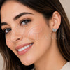 Arete Dormilona 02.310.0217 Rodio Laminado, Diseño de Mariposa, con Micro Pave Blanca, Pulido, Rodinado