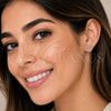 Arete Dormilona 02.310.0219 Oro Laminado Blanco, Diseño de Corazón, con Zirconia Cubica Blanca, Pulido, Rodinado