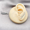 Arete Dormilona 02.310.0227 Rodio Laminado, Diseño de Oja y Ãrbol, con Zirconia Cubica Blanca, Pulido, Rodinado