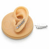 Arete Dormilona 02.310.0227 Rodio Laminado, Diseño de Oja y Ãrbol, con Zirconia Cubica Blanca, Pulido, Rodinado