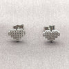 Arete Dormilona 02.310.0228 Rodio Laminado, Diseño de Corazón, con Zirconia Cubica Blanca, Pulido, Rodinado