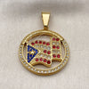 Dije Elegante 05.259.0009 Acero Inoxidable, Diseño de Estrella, con Cristal Multicolor, Pulido, Tono Dorado