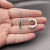 Argolla Huggie 02.282.0143.16 Rodio Laminado, con Zirconia Cubica Verde, Pulido, Tono Plateado