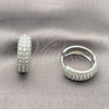 Argolla Huggie 02.282.0146.20 Rodio Laminado, con Zirconia Cubica Blanca, Pulido, Rodinado