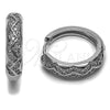 Argolla Huggie 02.282.0147.20 Rodio Laminado, con Micro Pave Blanca, Pulido, Rodinado