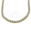 Gargantilla Elegante 04.130.0002.12 Oro Laminado, con Zirconia Cubica Blanca, Pulido, Tono Dorado (Grosor 06 MM, 12 Pulgadas de Largo)