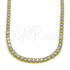Gargantilla Elegante 03.130.0002.4.12 Oro Laminado, con Zirconia Cubica Blanca, Pulido, Tono Dorado (Grosor 04 MM, 12 Pulgadas de Largo)