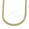 Gargantilla Elegante 04.130.0003.12 Oro Laminado, Diseño de Baguette, con Zirconia Cubica Blanca, Pulido, Tono Dorado (Grosor 03.6 MM, 12 Pulgadas de Largo)