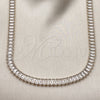 Gargantilla Elegante 03.130.0045.12 Oro Laminado, Diseño de Baguette, con Zirconia Cubica Blanca, Pulido, Tono Dorado (Grosor 06.9 MM, 12 Pulgadas de Largo)