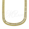 Gargantilla Elegante 03.130.0045.12 Oro Laminado, Diseño de Baguette, con Zirconia Cubica Blanca, Pulido, Tono Dorado (Grosor 06.9 MM, 12 Pulgadas de Largo)